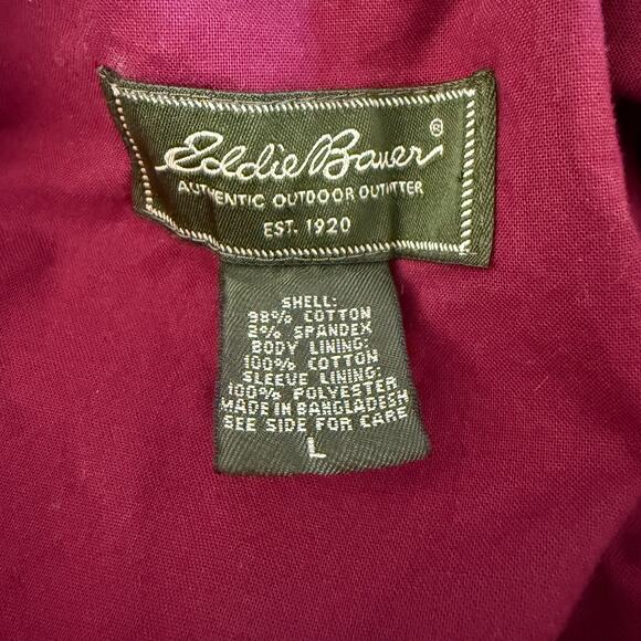 Eddie Bauer Classic Large Army Green Midweight Coat w/ Red Lining - Womens - Picture 6 of 6